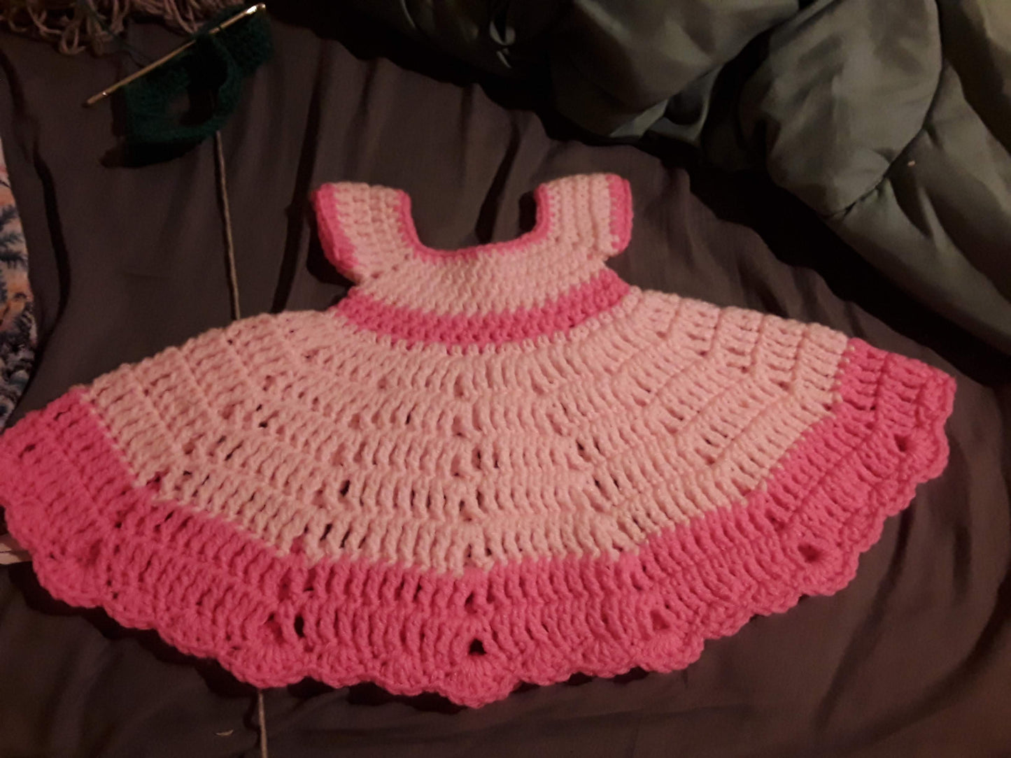 crochet baby dress 0-3 month old